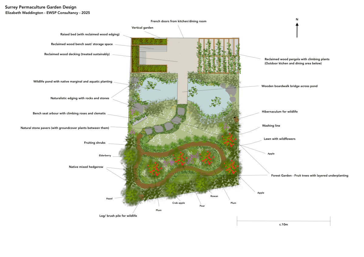 Surrey Garden Design – Permaculture Design for a Wildlife-friendly Space